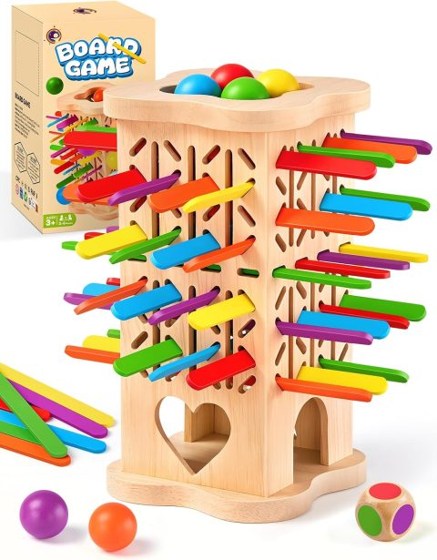 Holz-Brettspiel mit Stäbchen für Kinder ab 3 Jahren