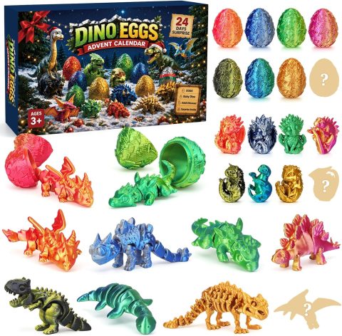 Dino-Adventskalender mit 24 Eiern für Kinder ab 3