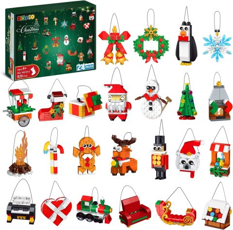 Bausatz-Adventskalender mit 24 Weihnachtsornamenten