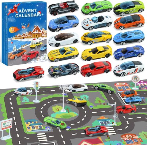 Auto-Adventskalender für Kinder – Rennwagen zum Sammeln