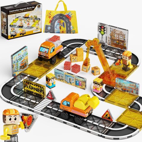 Magnetbausteine Baustellen-Set für Kinder ab 3 Jahren