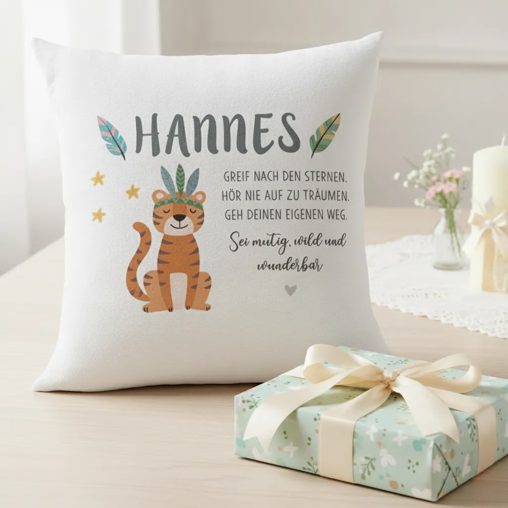 Namenskissen Tiger Boho fuer das Kinderzimmer – Bild 5