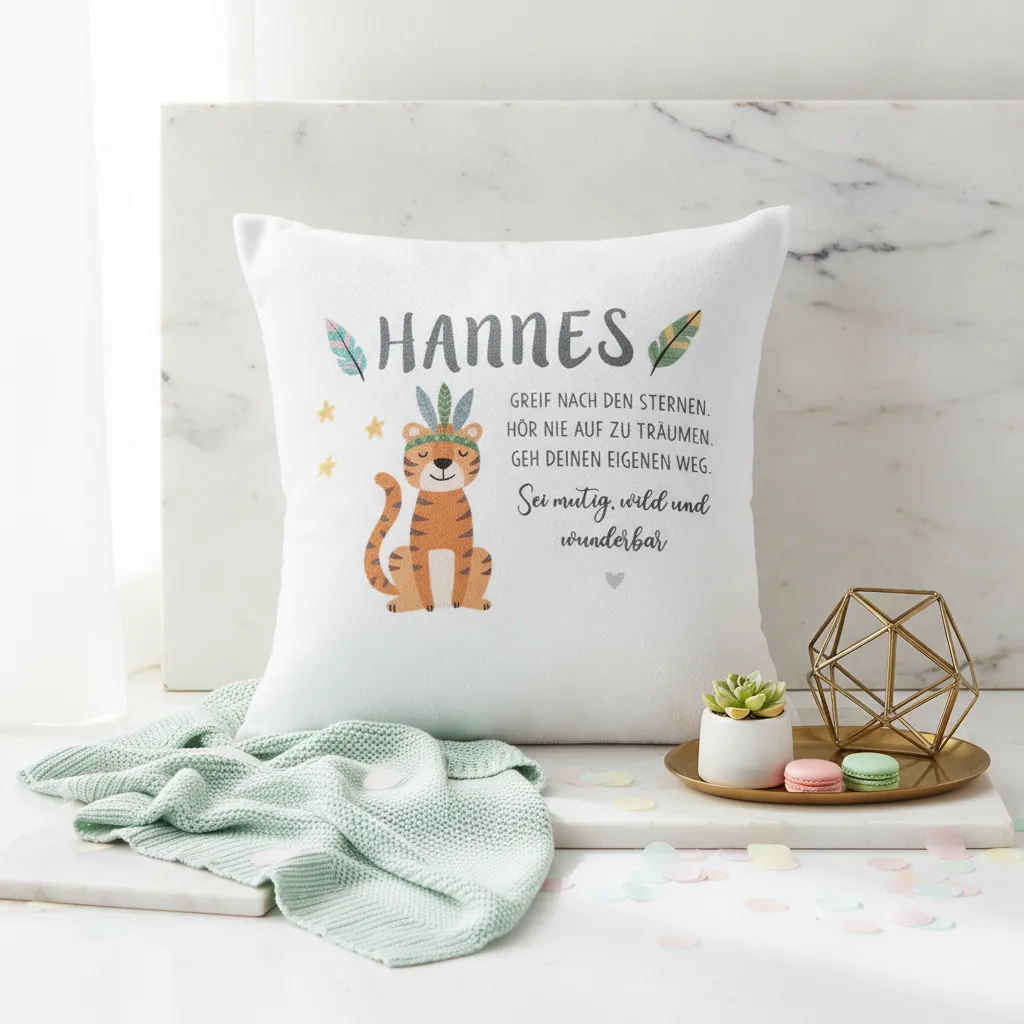 Namenskissen Tiger Boho fuer das Kinderzimmer – Bild 7