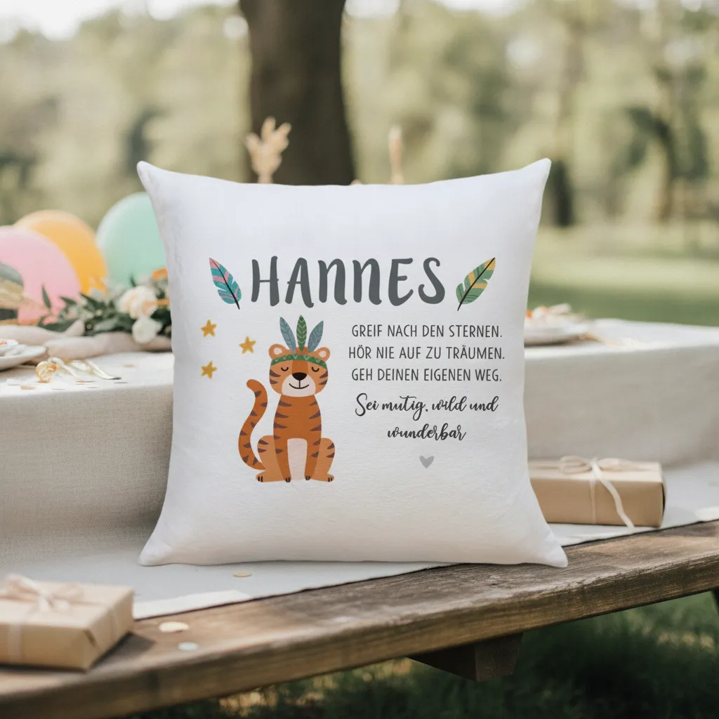 Namenskissen Tiger Boho fuer das Kinderzimmer – Bild 9