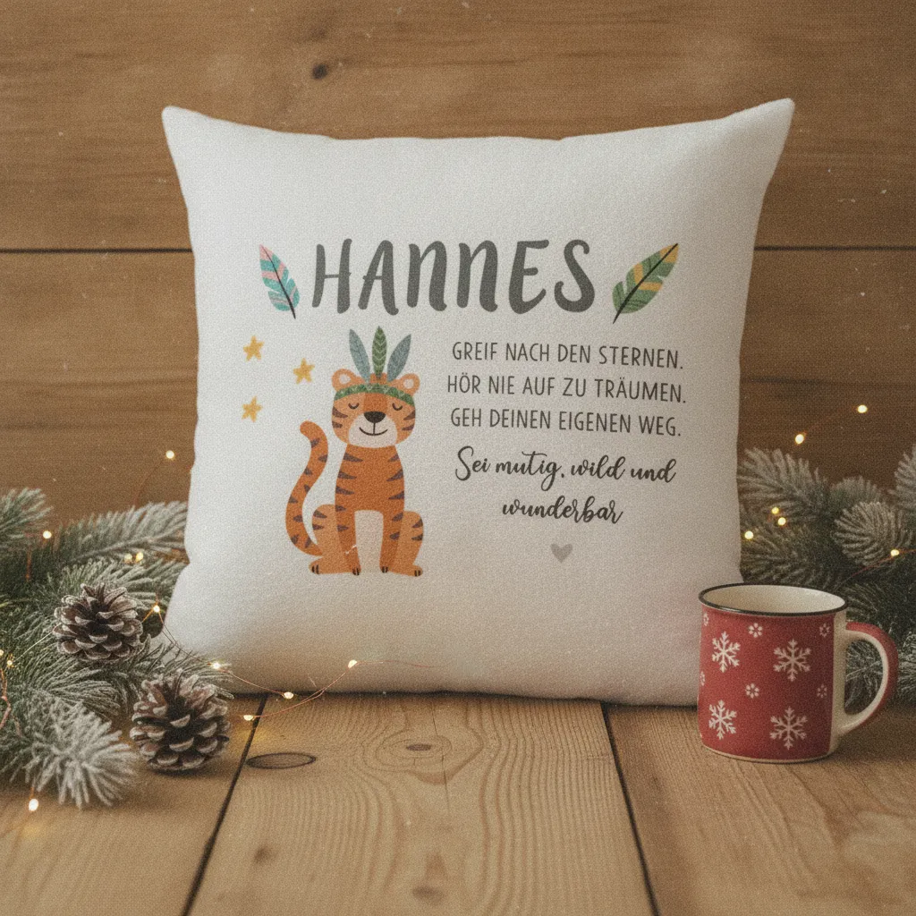 Namenskissen Tiger Boho fuer das Kinderzimmer – Bild 6