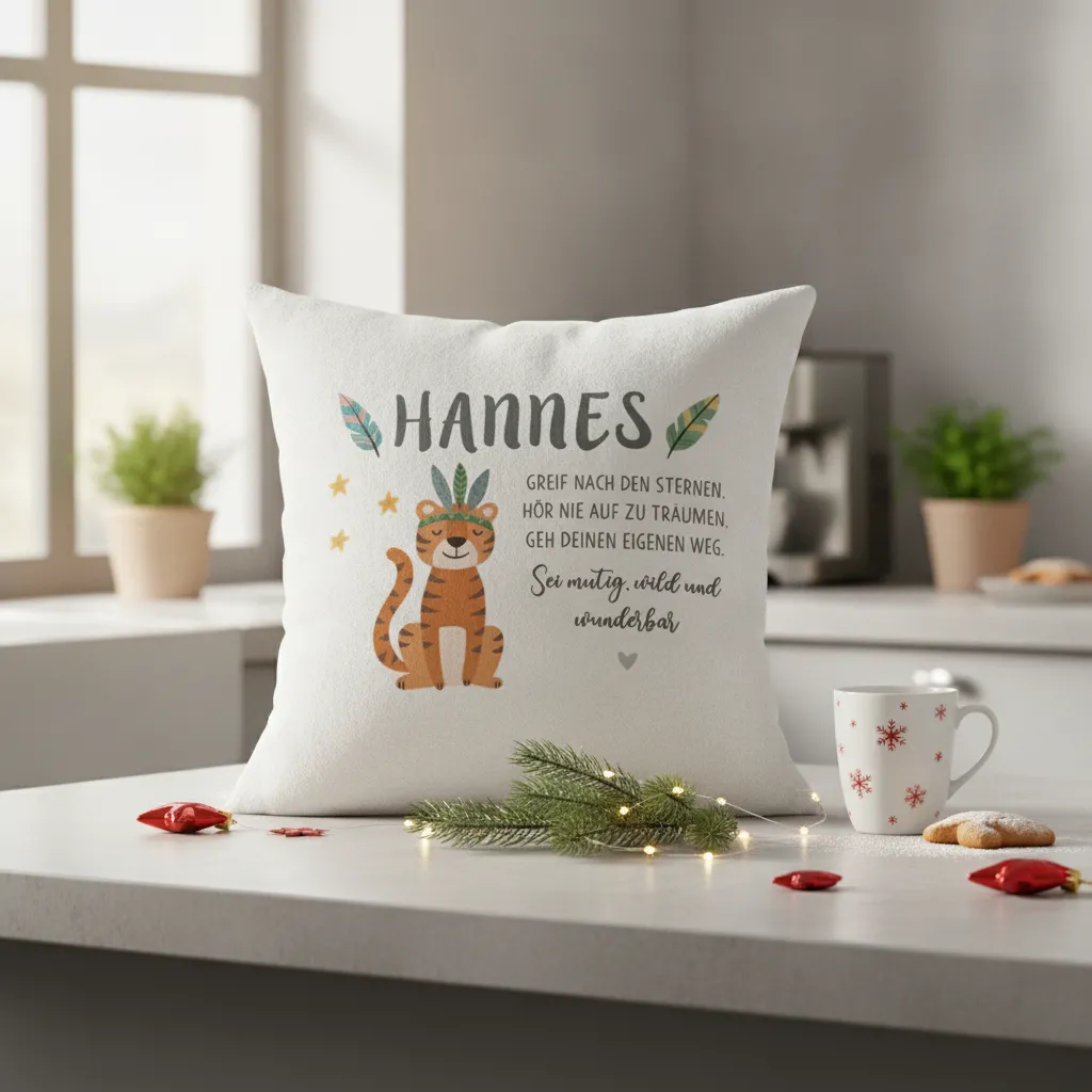 Namenskissen Tiger Boho fuer das Kinderzimmer – Bild 10