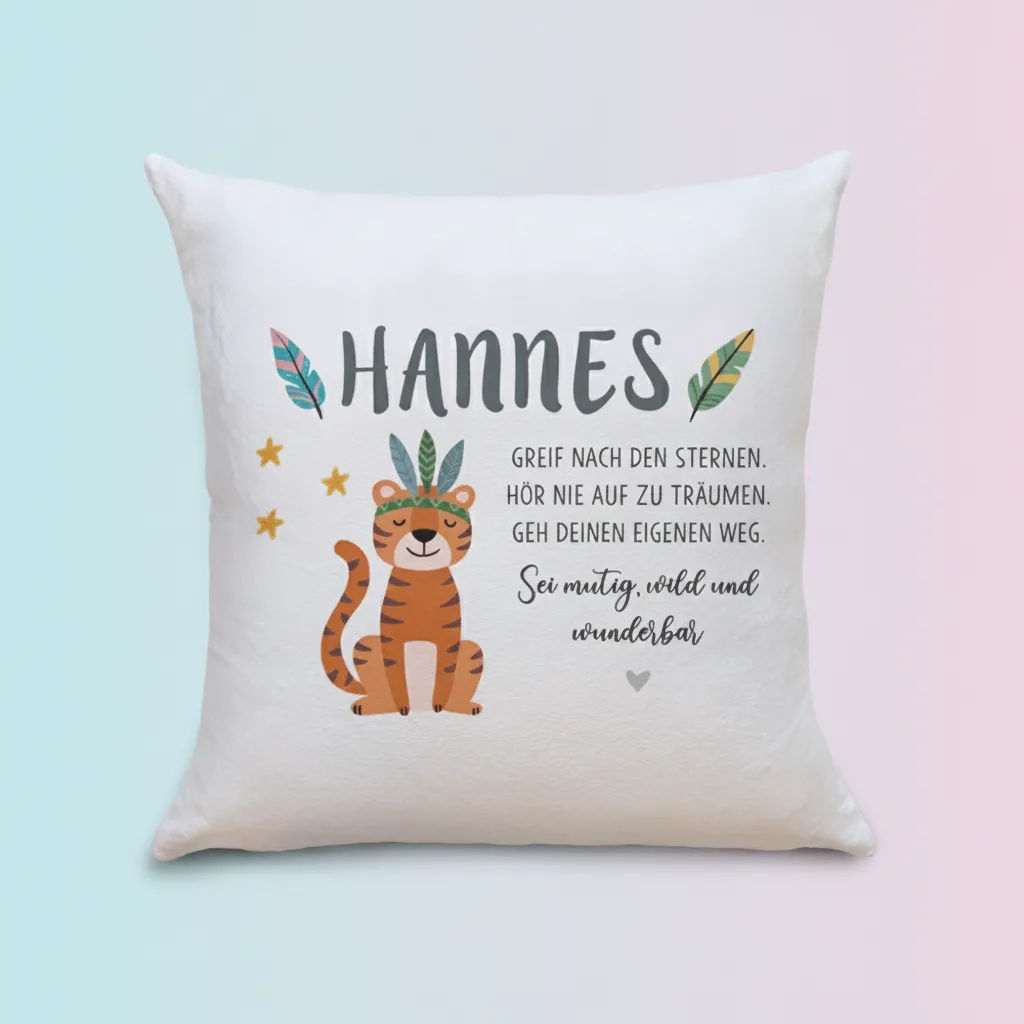 Namenskissen Tiger Boho fuer das Kinderzimmer – Bild 8