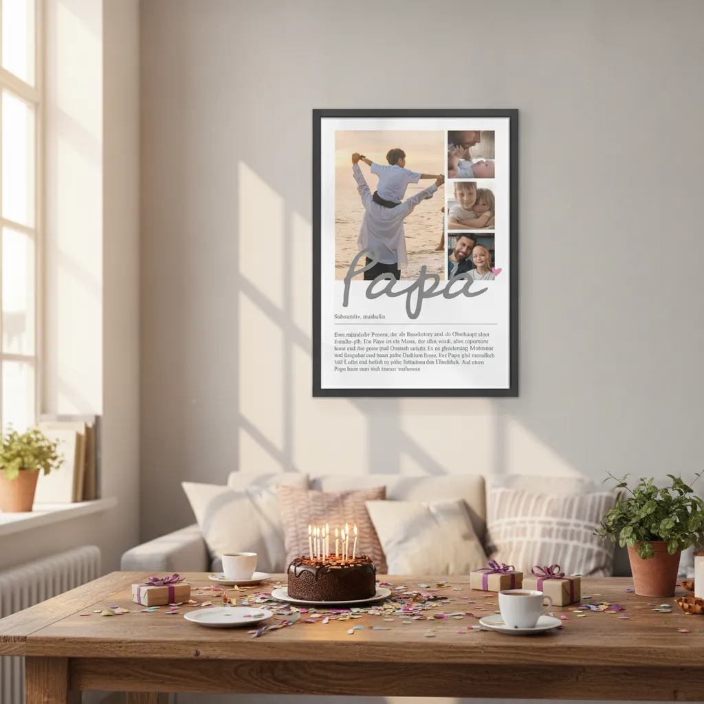 Definition Papa Poster mit eigenen Fotos in A4 – Bild 6