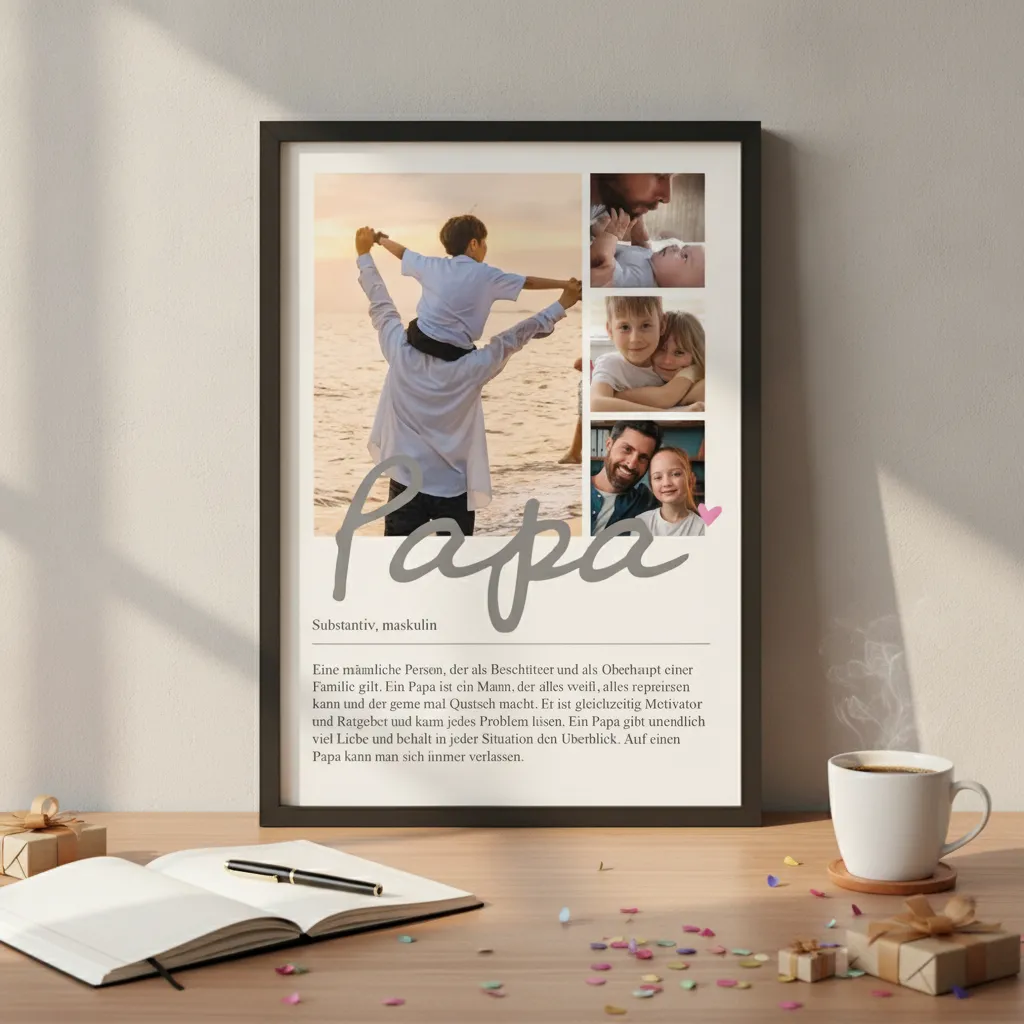 Definition Papa Poster mit eigenen Fotos in A4 – Bild 11