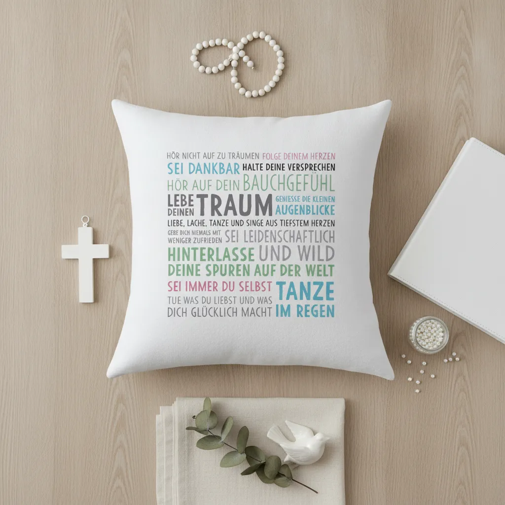 Kissen mit Spruch zur Firmung – Geschenk und Deko – Bild 4