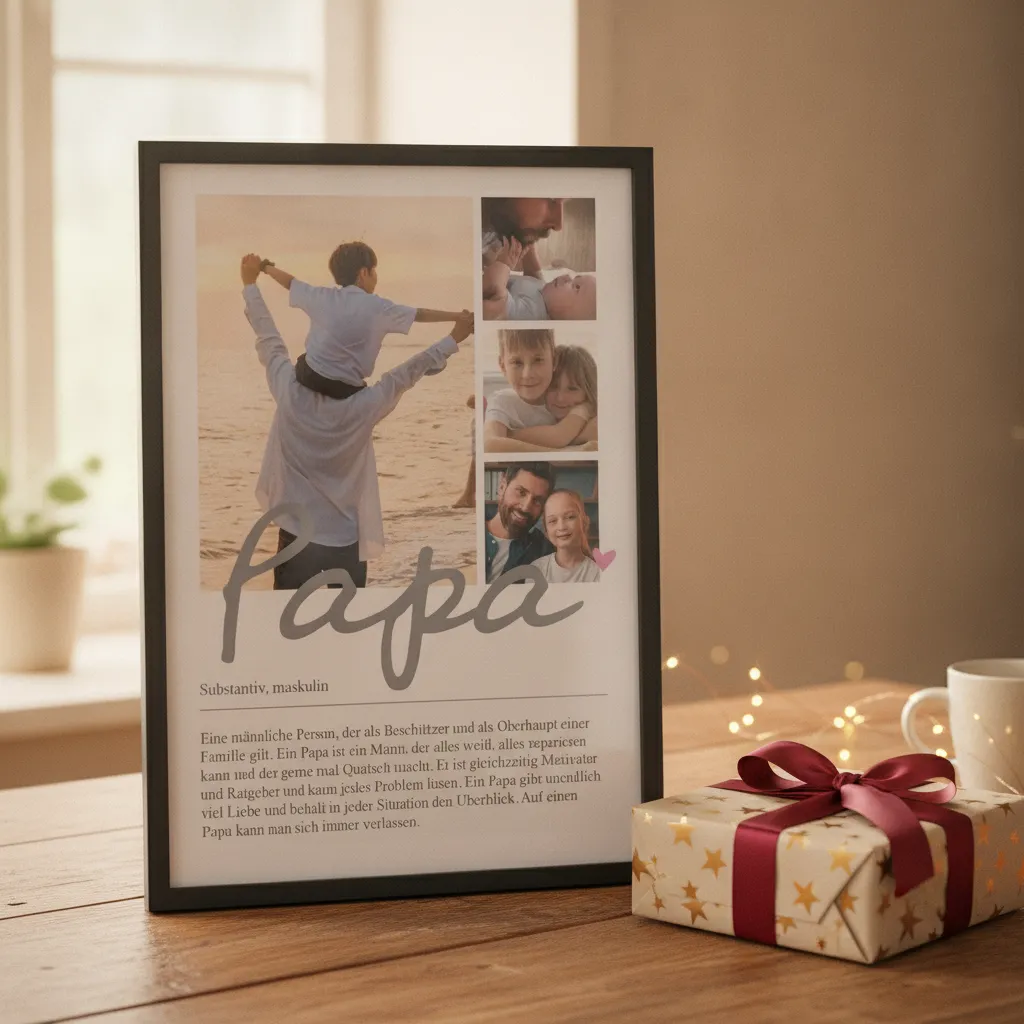 Definition Papa Poster mit eigenen Fotos in A4
