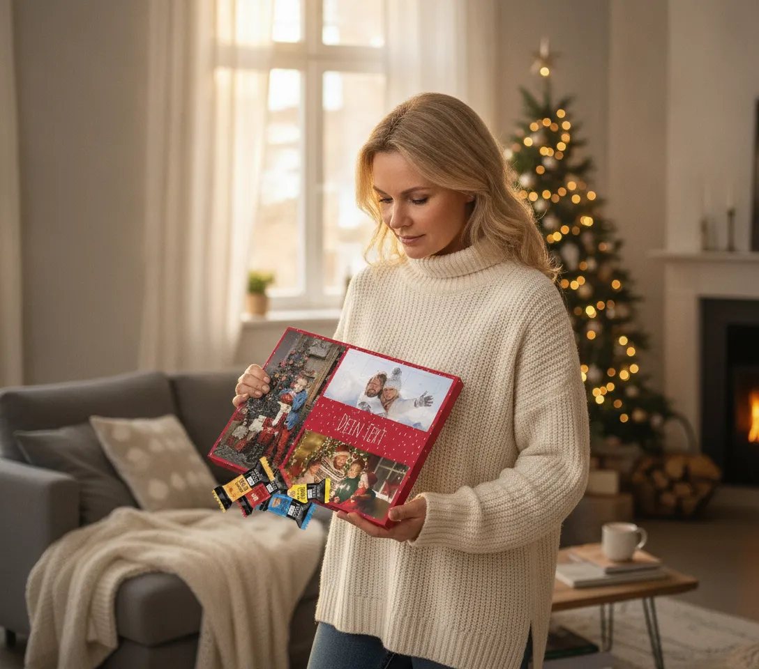 Foto-Adventskalender mit Schokolade – persönliches Weihnachtsgeschenk