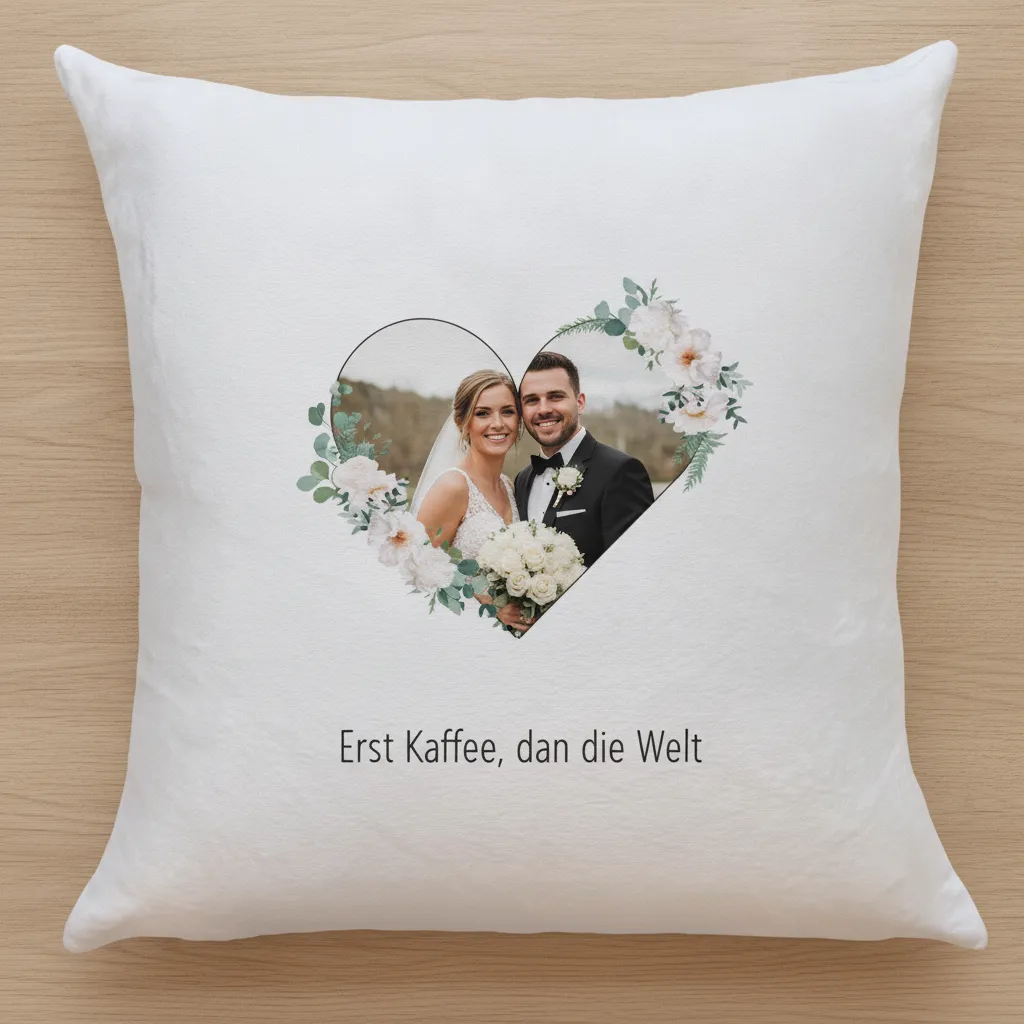 Personalisiertes Fotokissen als Hochzeitsgeschenk fuer das Brautpaar – Bild 5