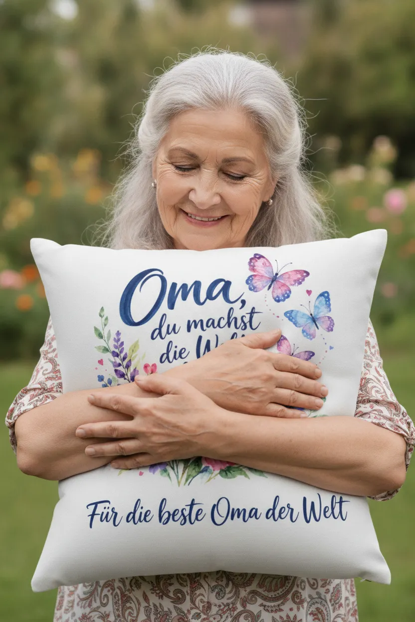 Weihnachtsgeschenk fuer Oma: personalisiertes Spruchkissen – Bild 3