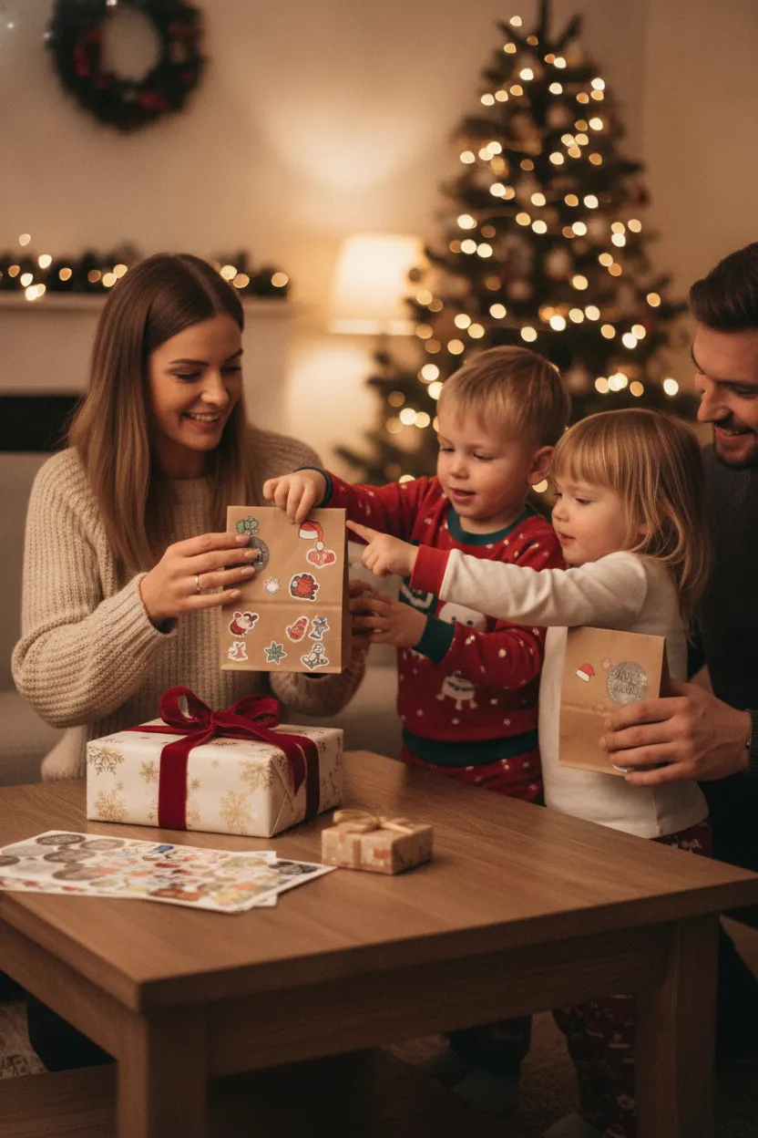 Adventskalender zum Befüllen: 24 Papiertüten mit Zahlenaufklebern – Bild 2