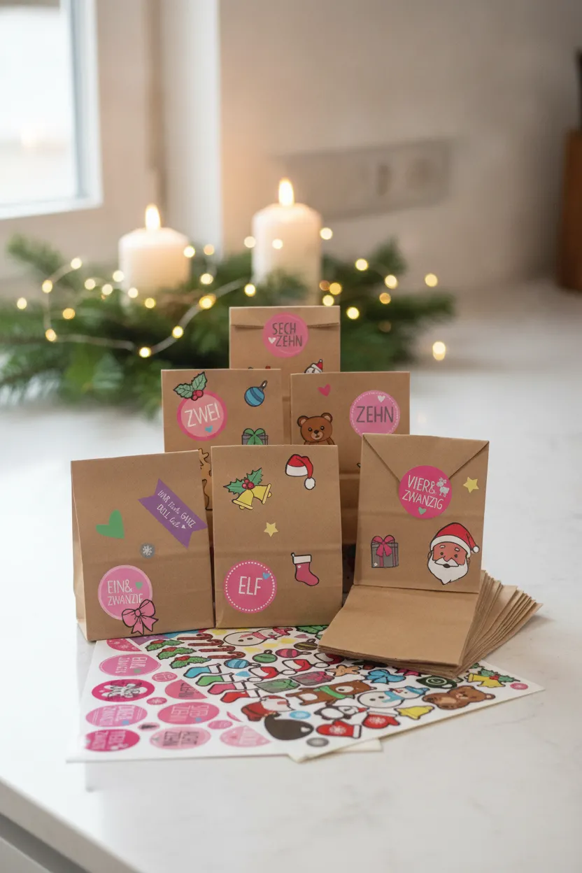 Adventskalender Tüten zum Befüllen – Bastelidee für die Familie – Bild 6