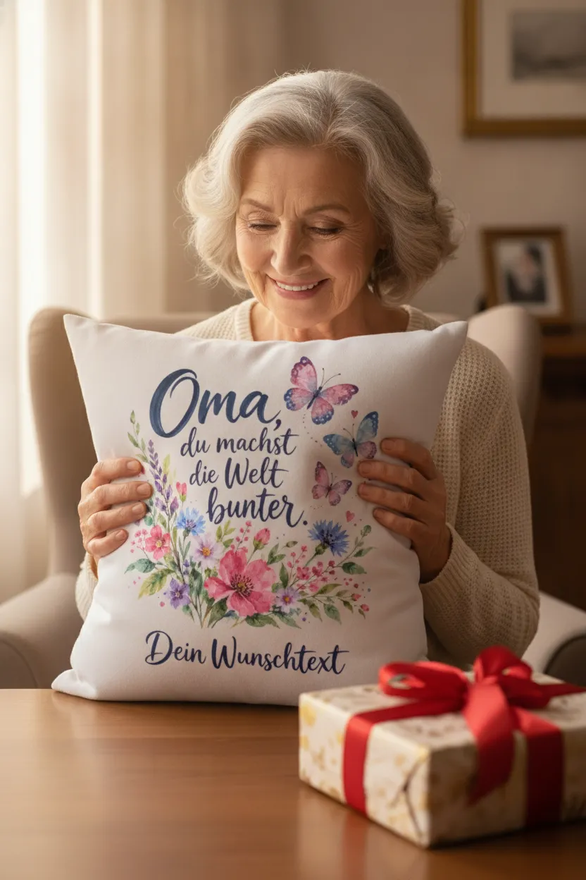 Weihnachtsgeschenk fuer Oma: personalisiertes Spruchkissen – Bild 5