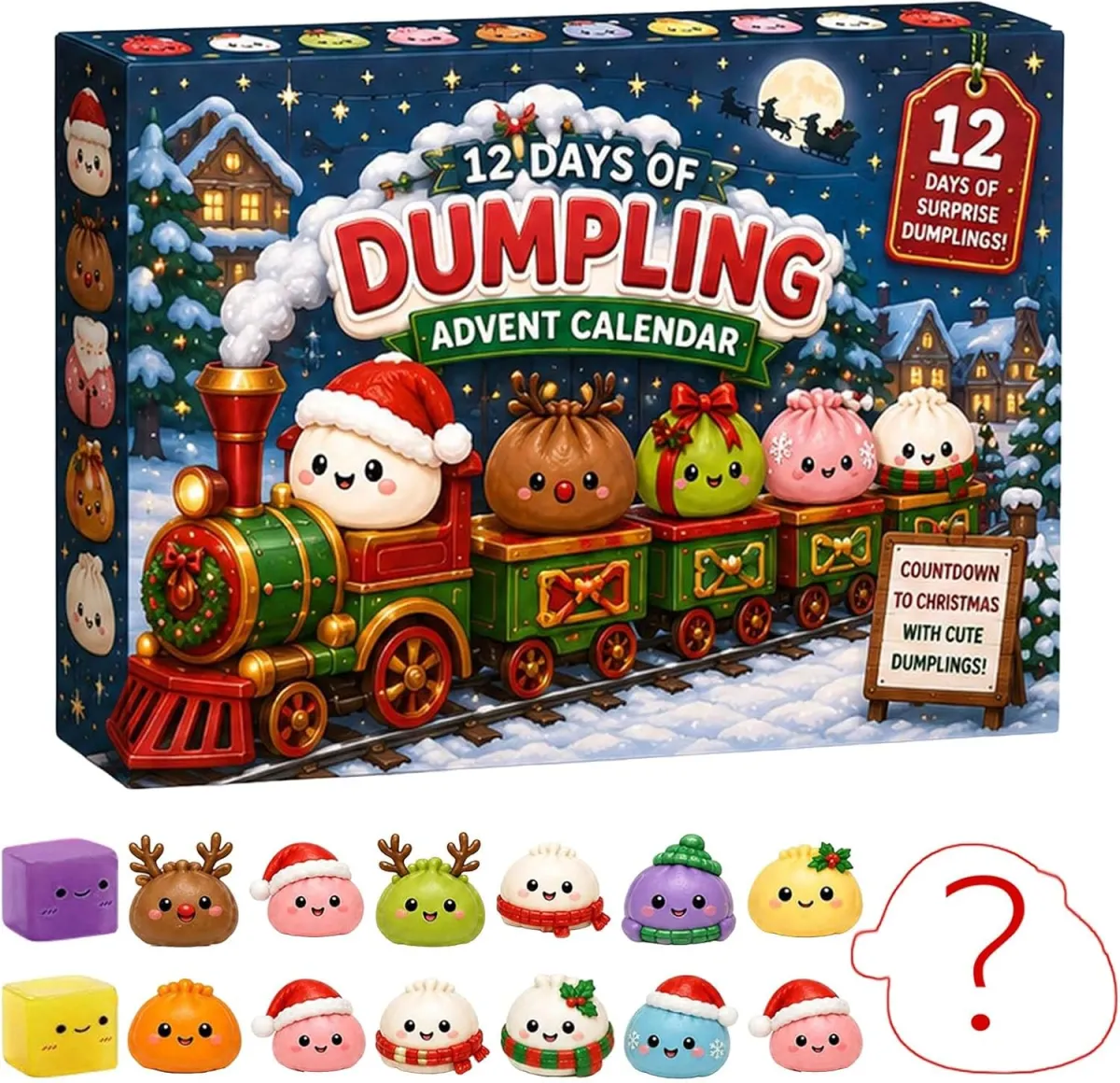Squishy-Adventskalender mit Dumpling-Figuren