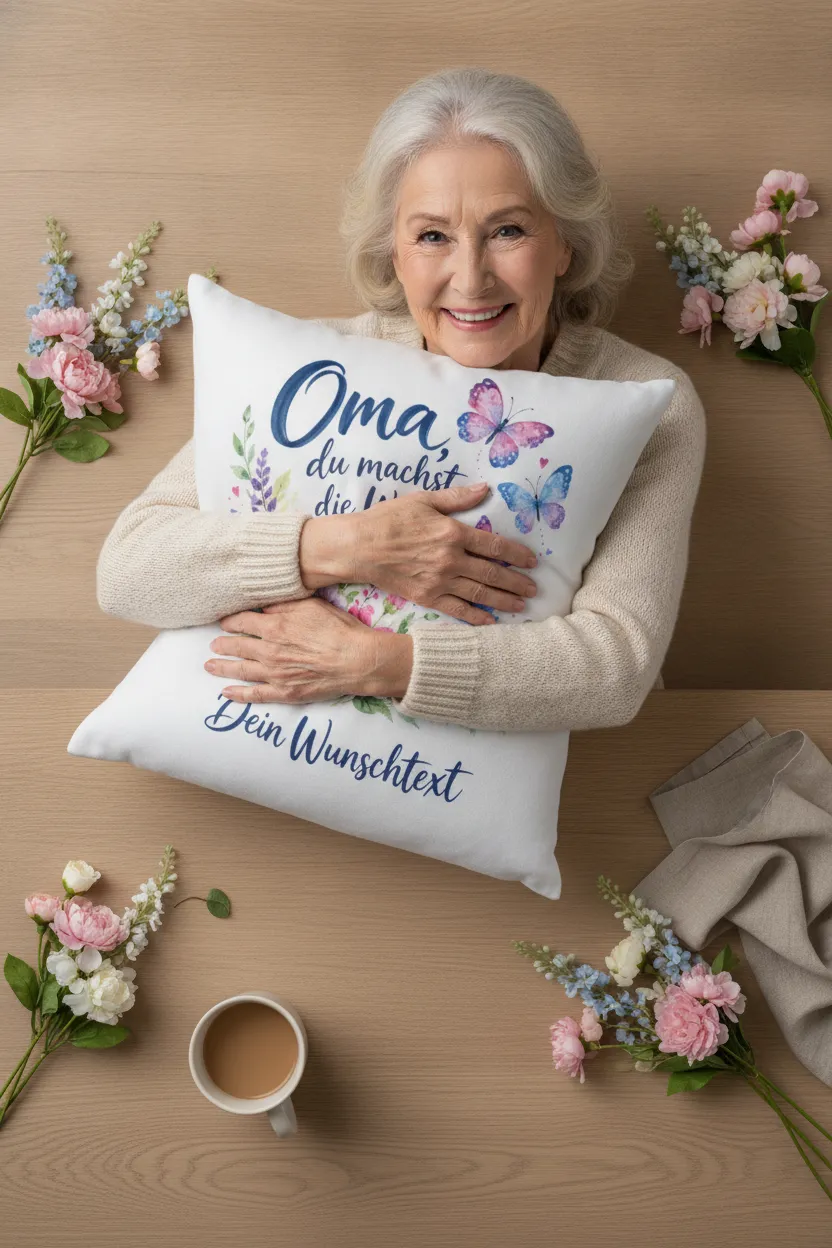 Weihnachtsgeschenk fuer Oma: personalisiertes Spruchkissen – Bild 10