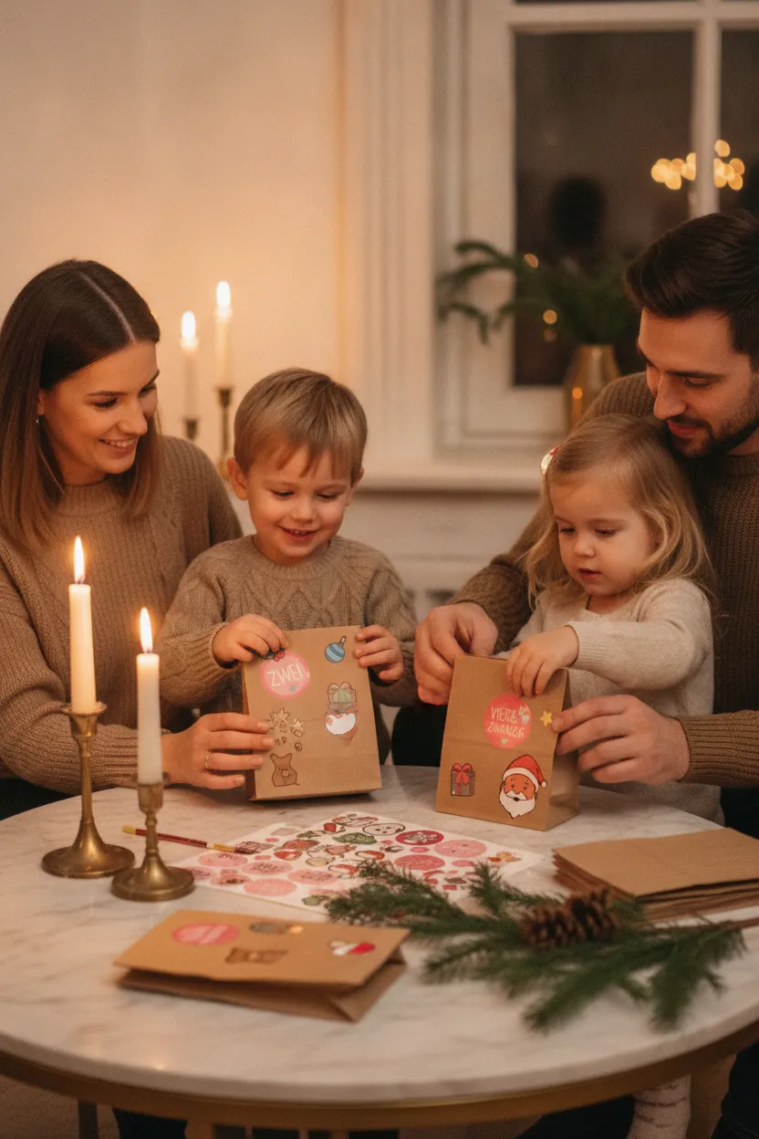 Adventskalender Tüten zum Befüllen – Bastelidee für die Familie – Bild 2
