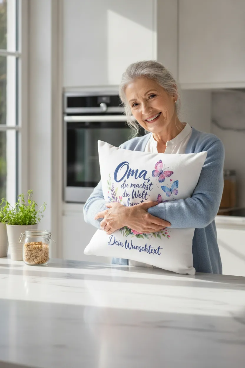 Weihnachtsgeschenk fuer Oma: personalisiertes Spruchkissen – Bild 4