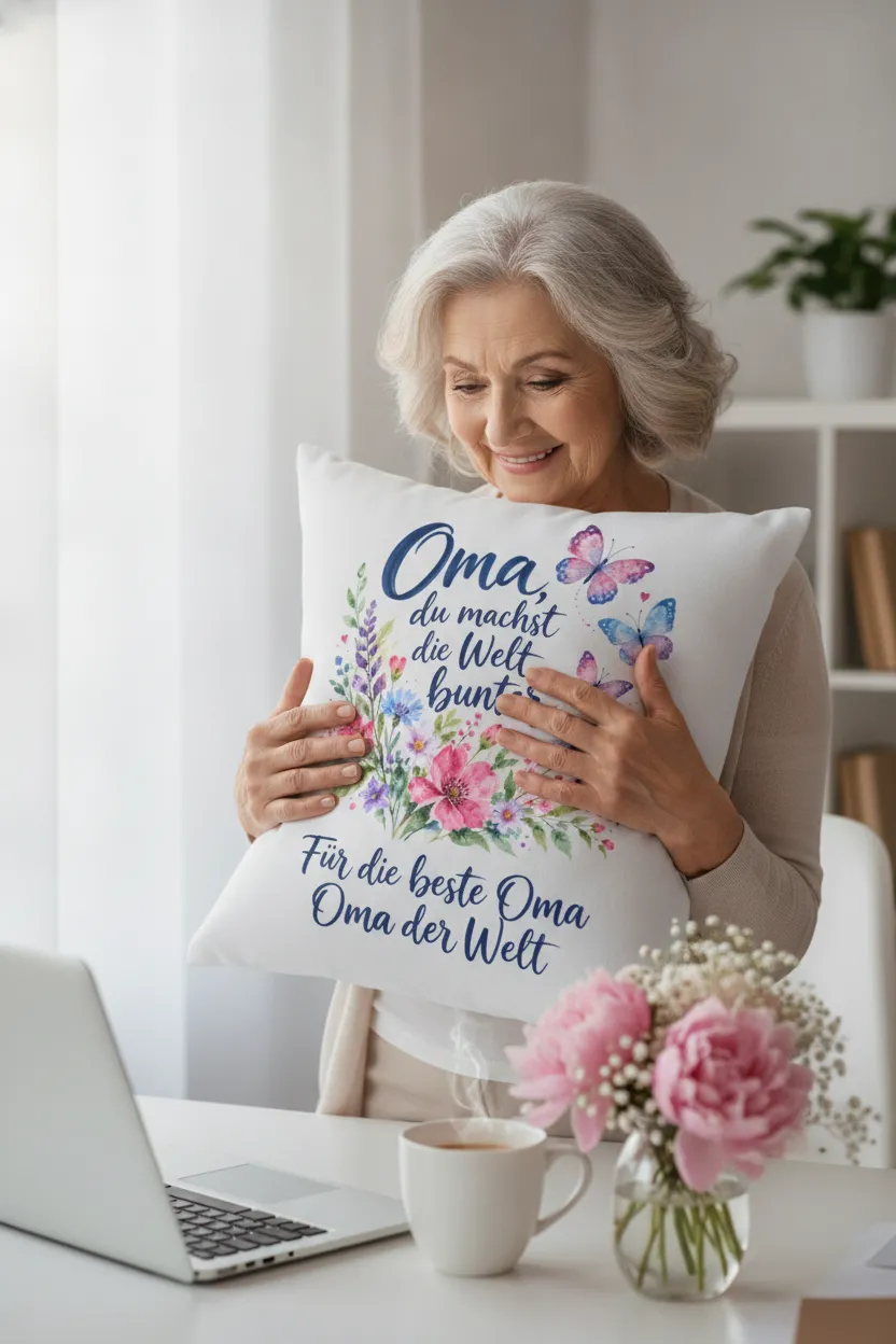 Weihnachtsgeschenk fuer Oma: personalisiertes Spruchkissen – Bild 9