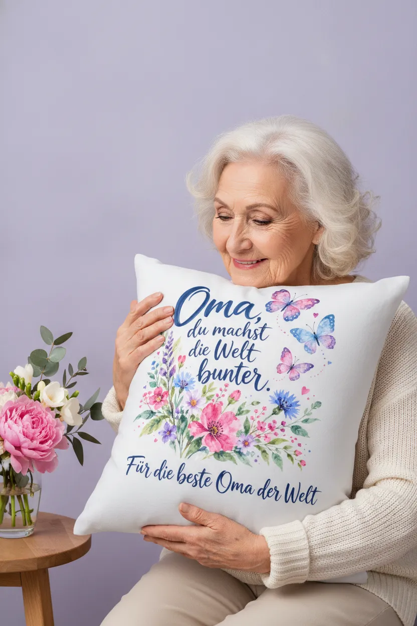 Weihnachtsgeschenk fuer Oma: personalisiertes Spruchkissen – Bild 8