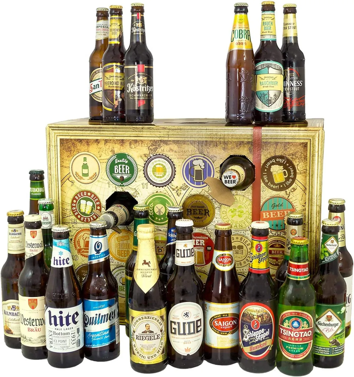 Bier-Adventskalender mit Bieren aus aller Welt