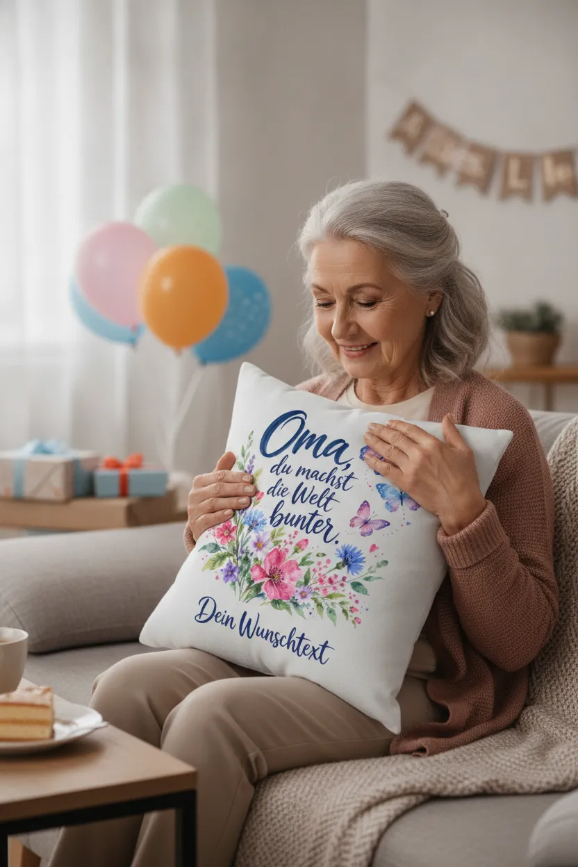 Weihnachtsgeschenk fuer Oma: personalisiertes Spruchkissen – Bild 7