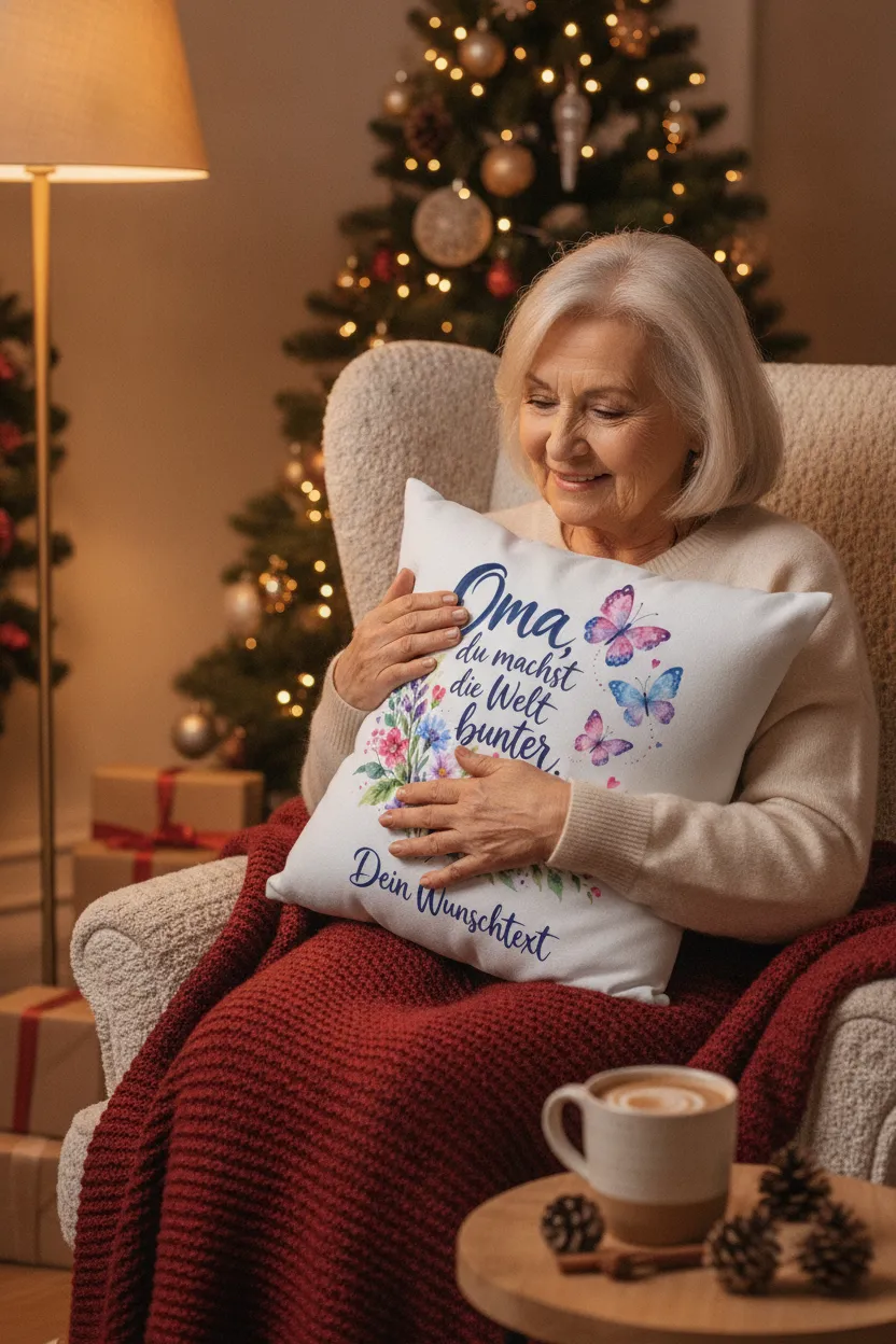 Weihnachtsgeschenk fuer Oma: personalisiertes Spruchkissen – Bild 6
