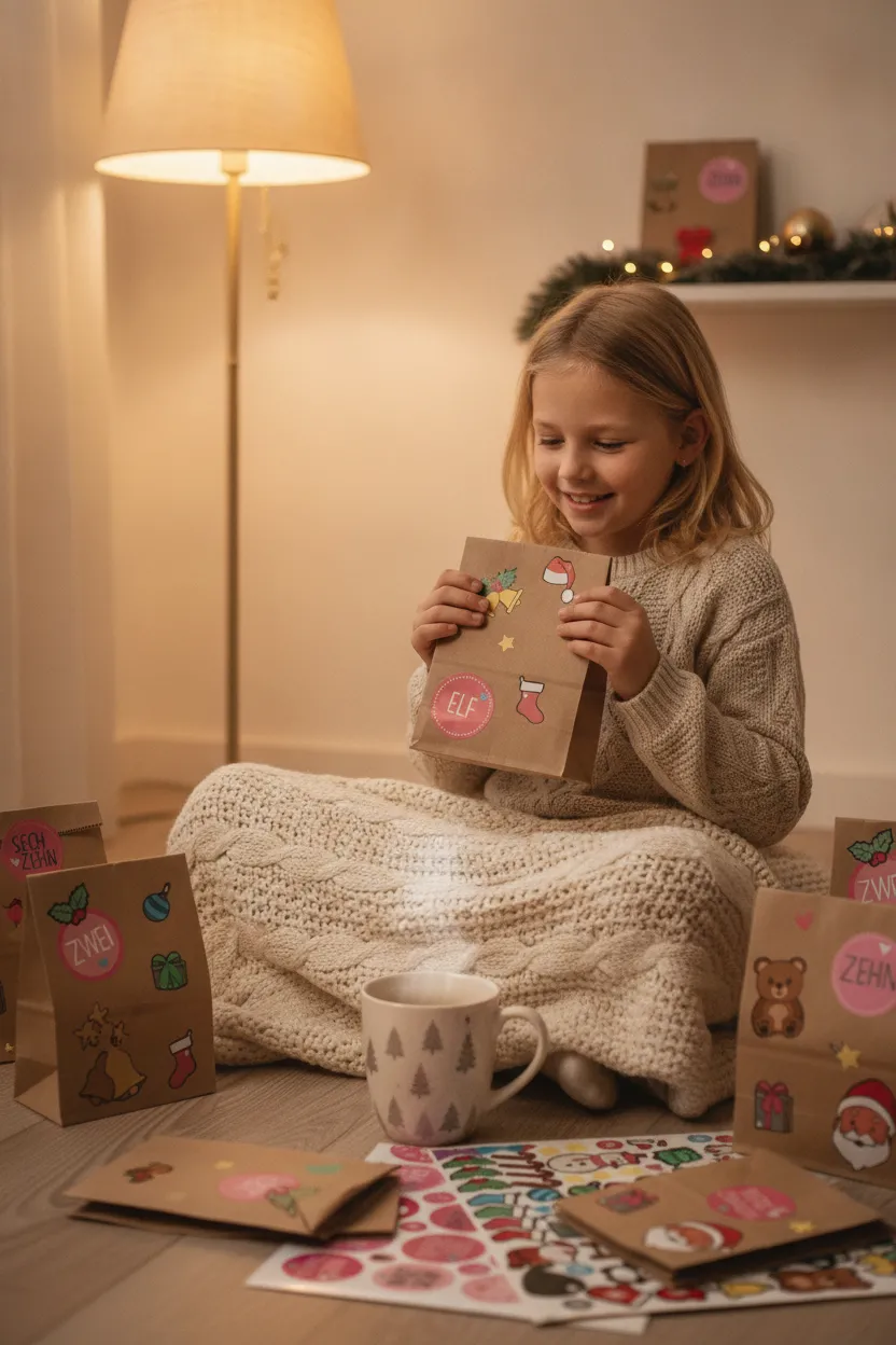 Adventskalender Tüten zum Befüllen – Bastelidee für die Familie – Bild 8