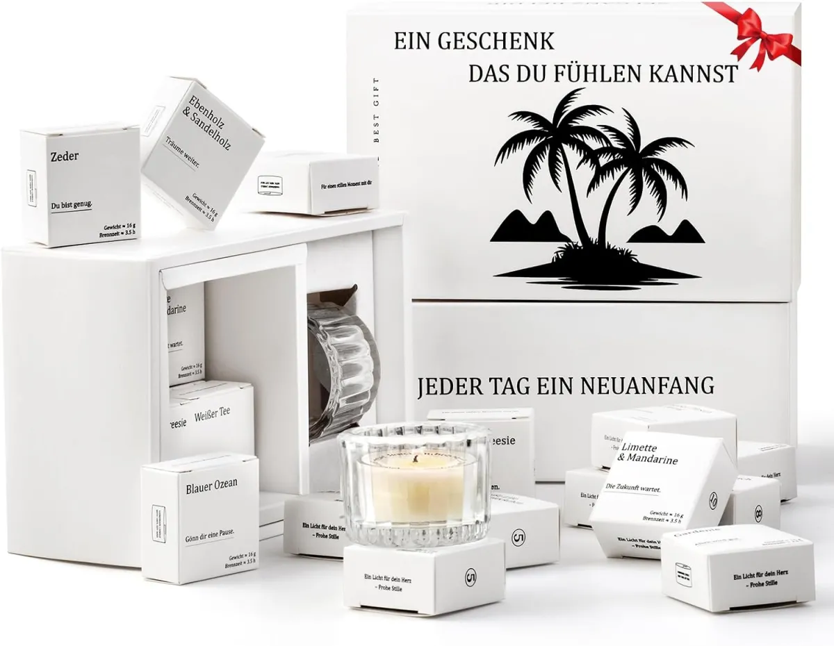Duftkerzen-Set mit versteckter Botschaft für Frauen