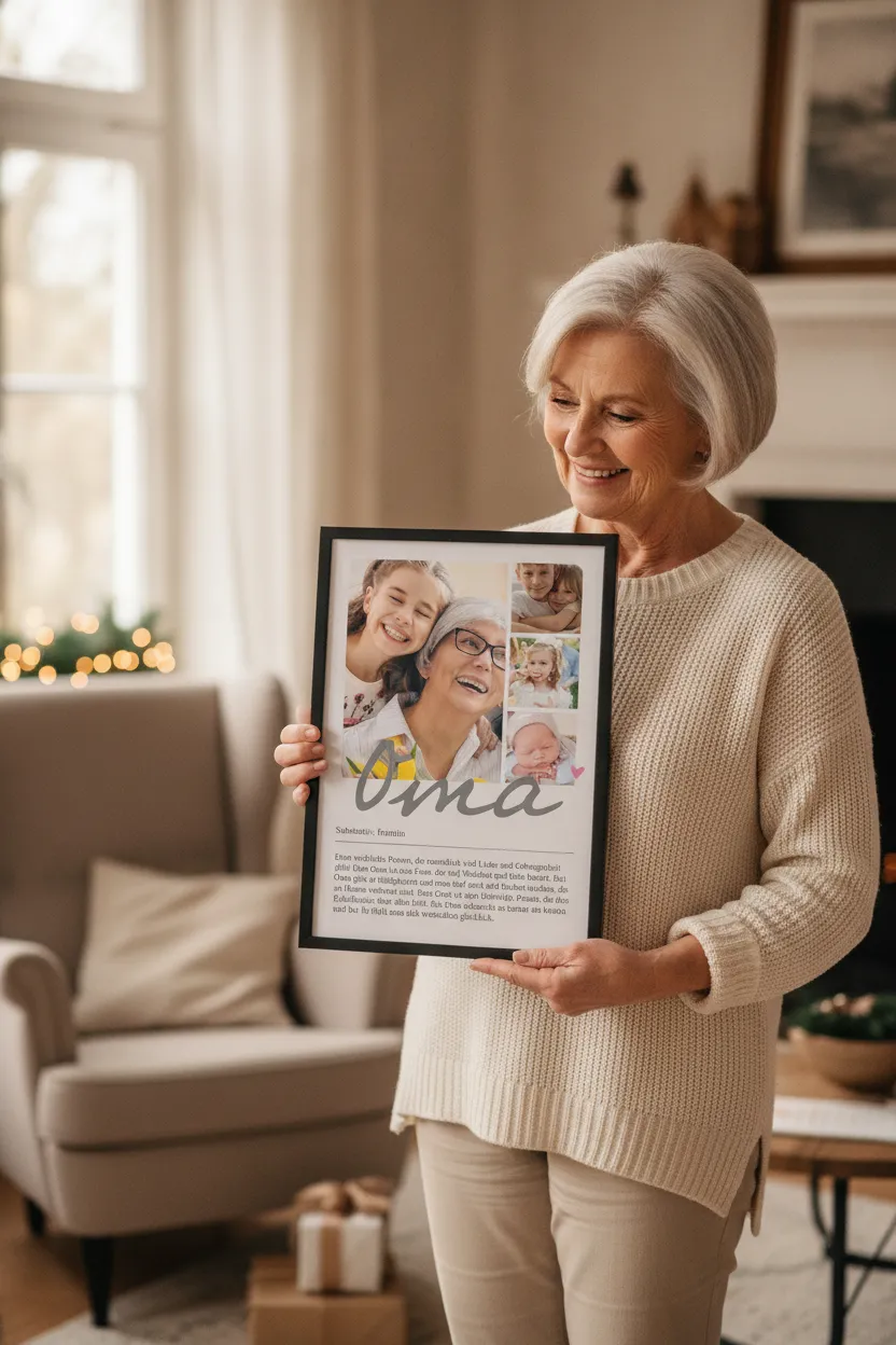 Personalisiertes Poster mit Rahmen für die Oma