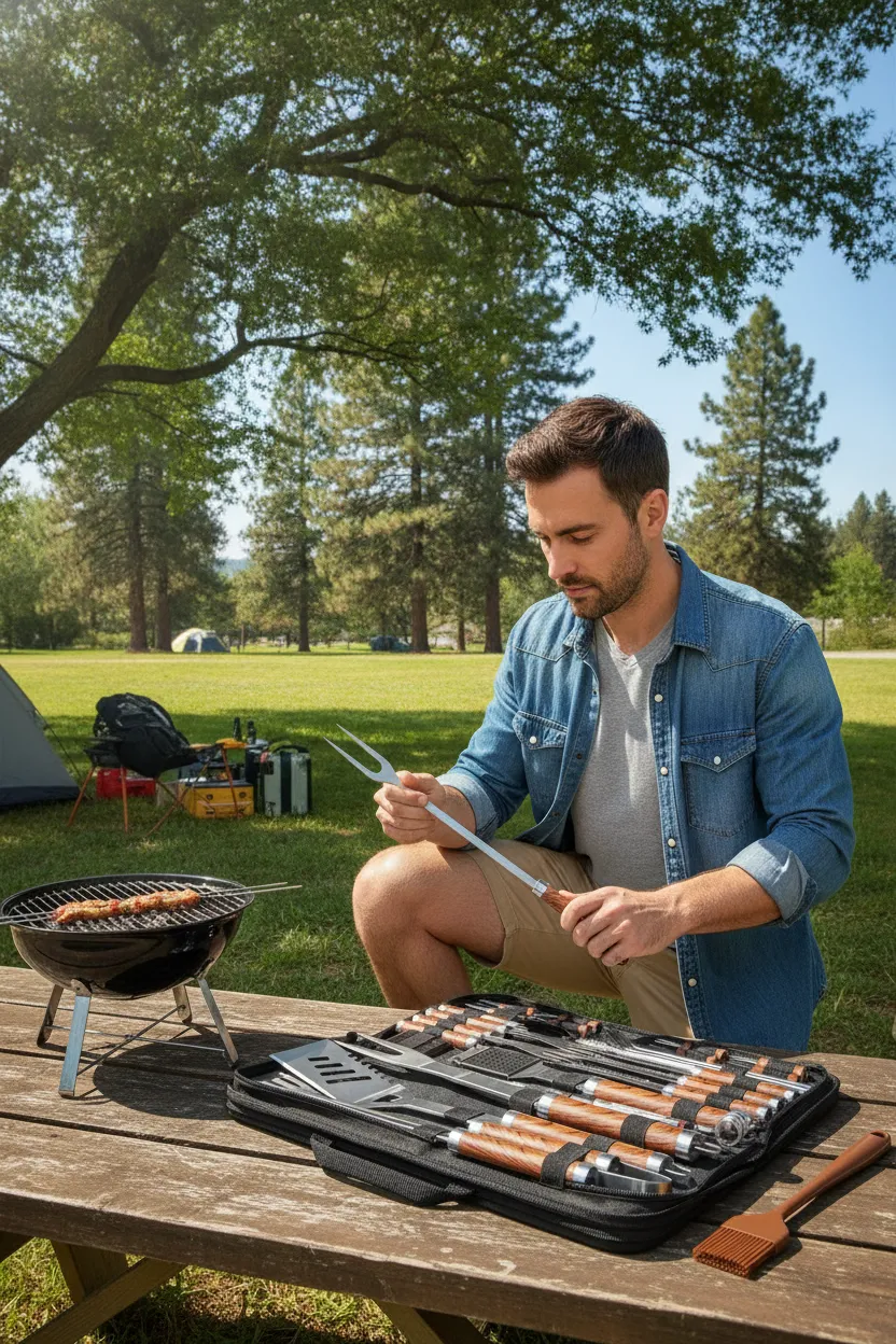Grillbesteck im Koffer – Geschenkidee für Grillfans