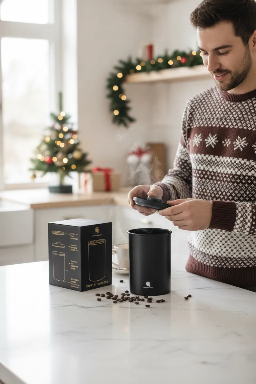 Kaffeedose mit Datumsanzeige – Geschenkidee zu Weihnachten für Kaffeetrinker