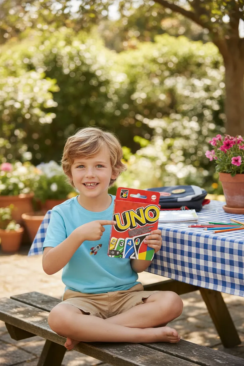 UNO auf der Terrasse – Kartenspiel zur Einschulung