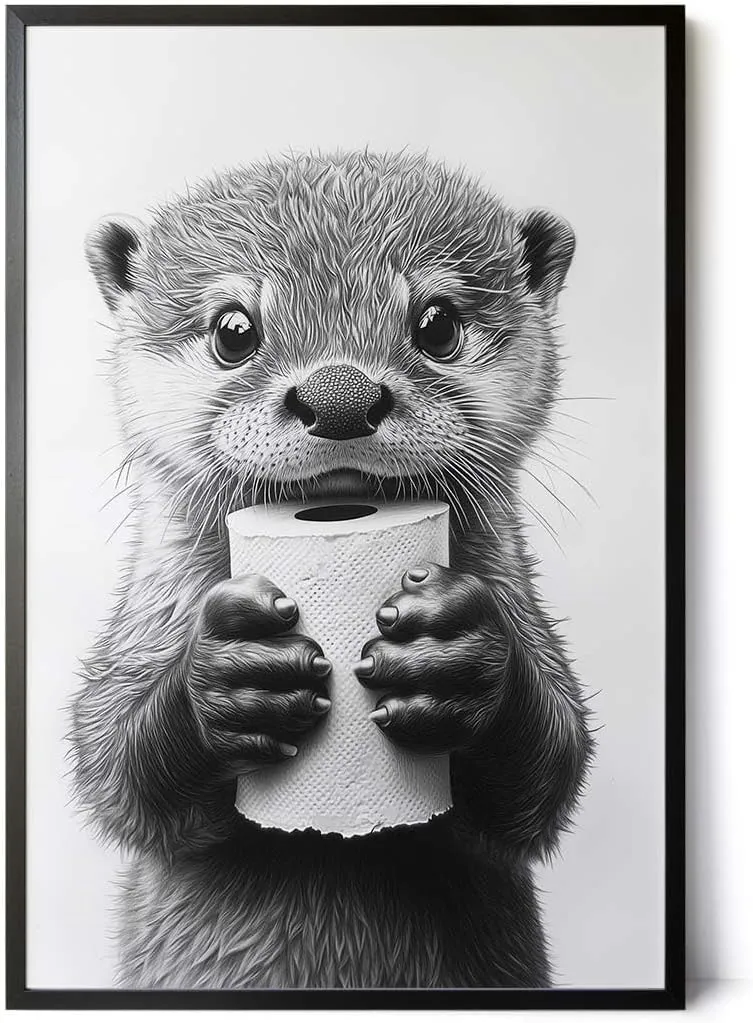 Witziges Otter-Wandbild fürs Gäste-WC