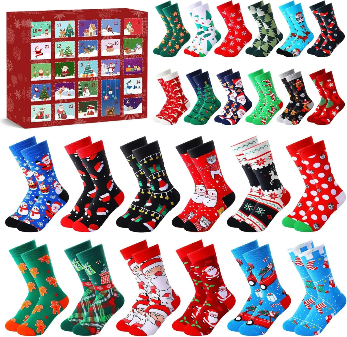 Socken-Adventskalender für Frauen zur Weihnachtszeit
