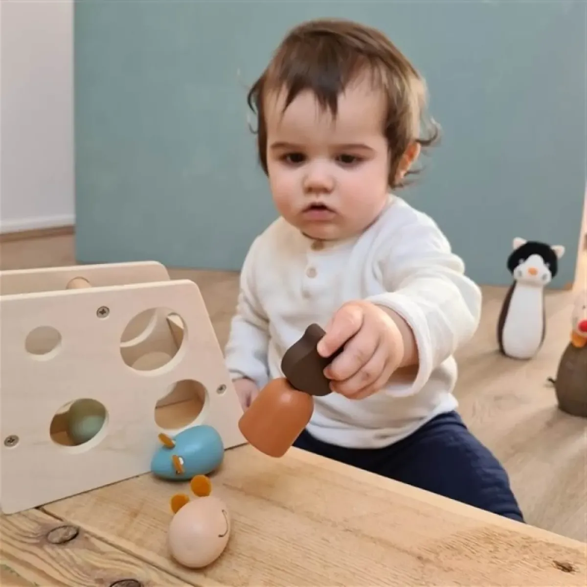 Käse-Steckspiel aus Holz für Kleinkinder ab 1 Jahr