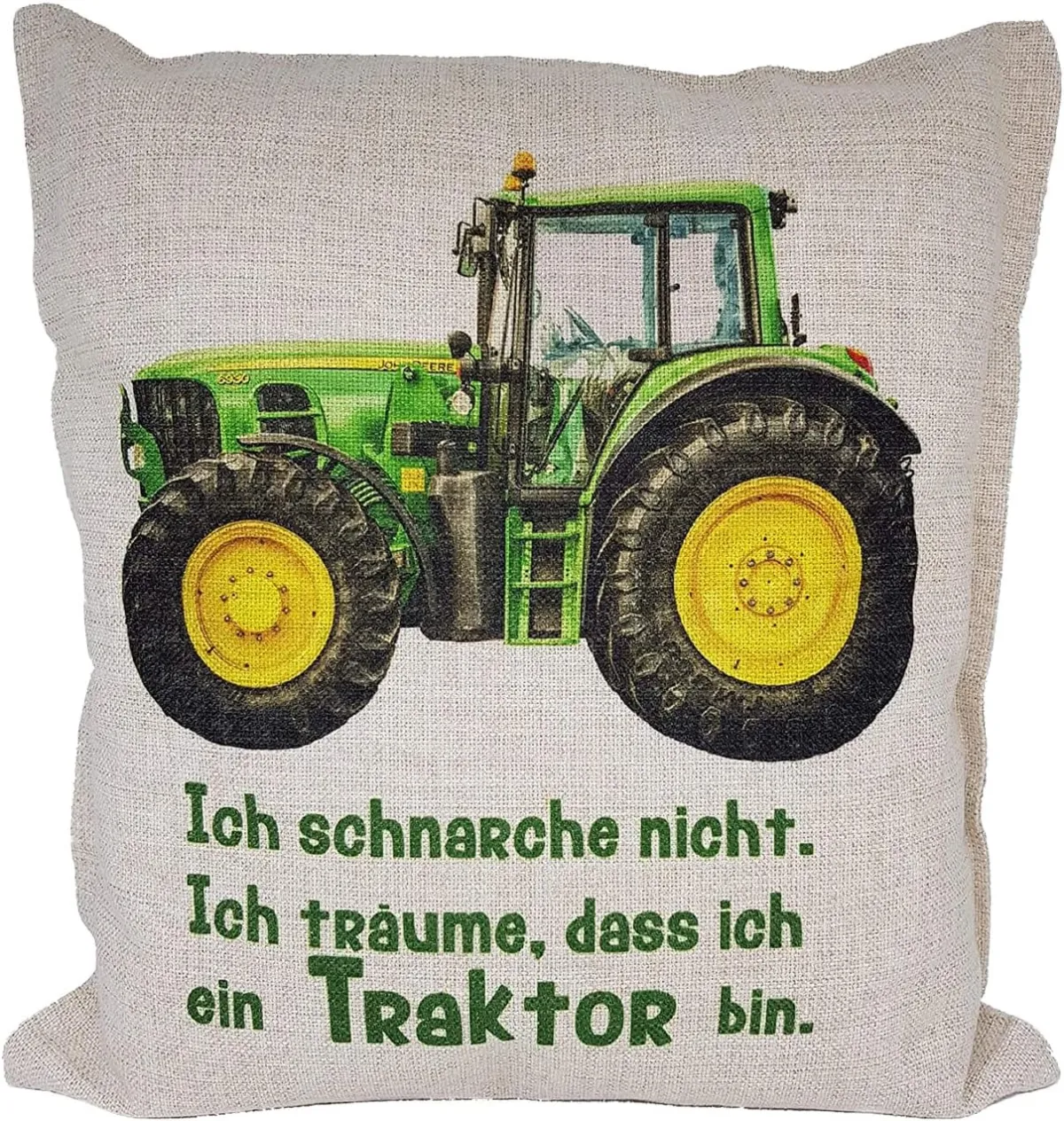 Dekokissen mit Traktor-Spruch für Schnarcher