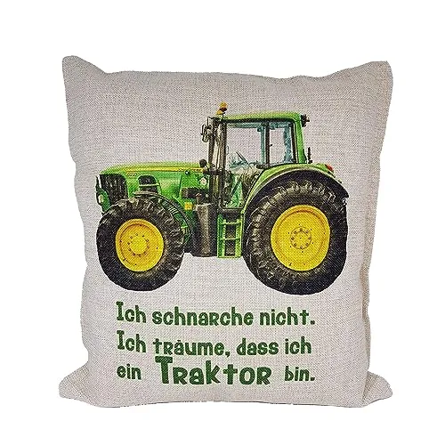 Dekokissen mit Traktor-Spruch für Schnarcher – Bild 2