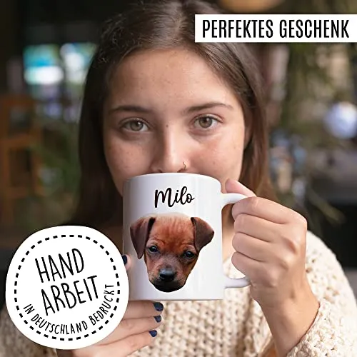 Personalisierte Tasse mit Hundefoto und Name – Bild 3