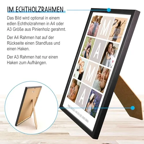 Personalisierte Fotocollage für Mama im Rahmen – Bild 3