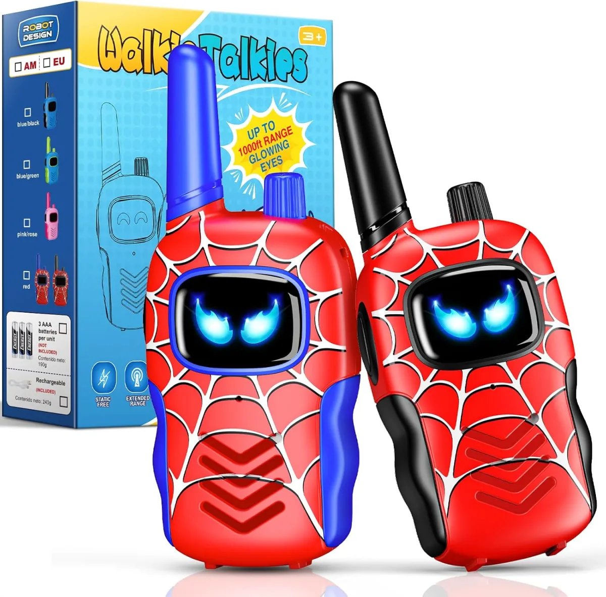 Walkie Talkies im Spinnen-Look für Kinder ab 3