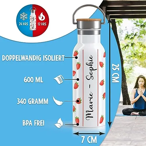 Personalisierte Thermosflasche mit Früchte-Motiv – Bild 3
