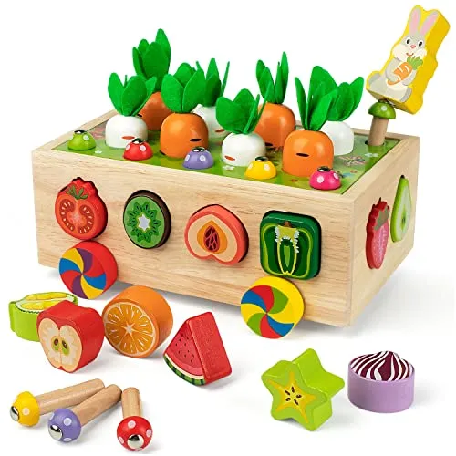 Holz-Erntewagen – Montessori-Spielzeug für Kleinkinder – Bild 2