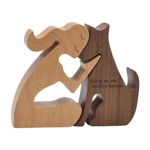 Holzfigur Mensch und Hund – Deko für Hundefreunde – Bild 2