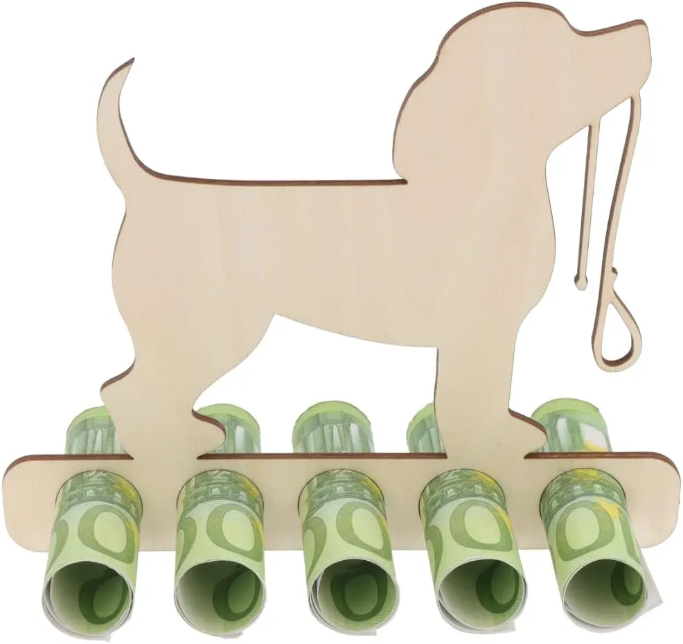 Geldgeschenk aus Holz für Hundefreunde