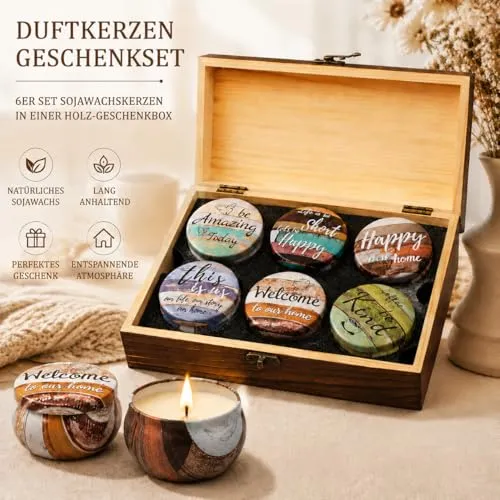 Duftkerzen-Set in Holzbox – Geschenk für Frauen – Bild 3