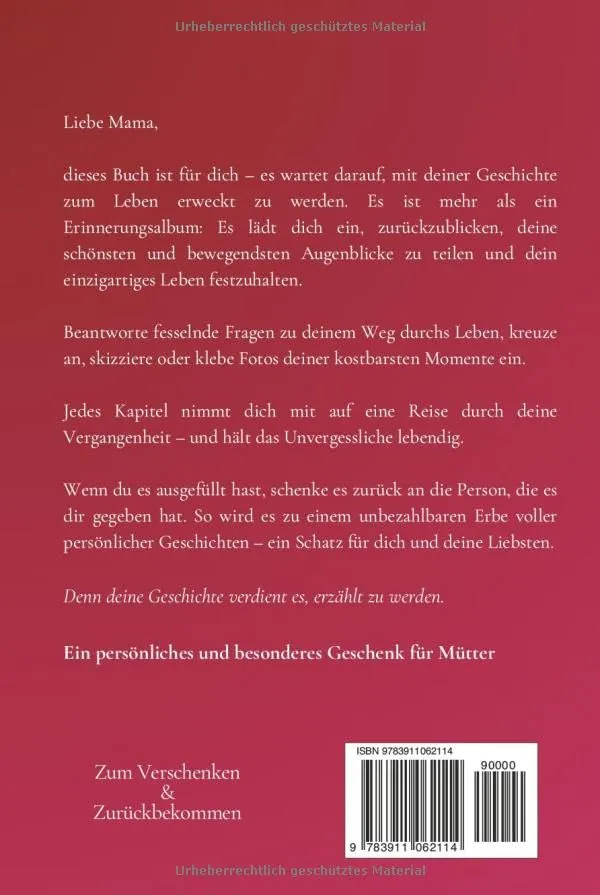 Erinnerungsbuch zum Ausfüllen für deine Mama – Bild 3